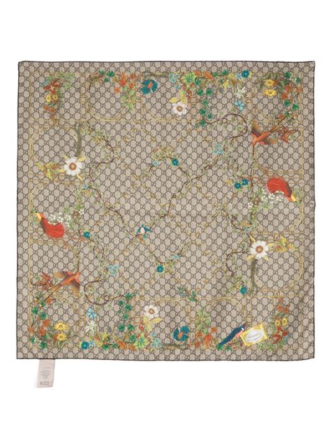 gucci floral and tassel-print silk scarf